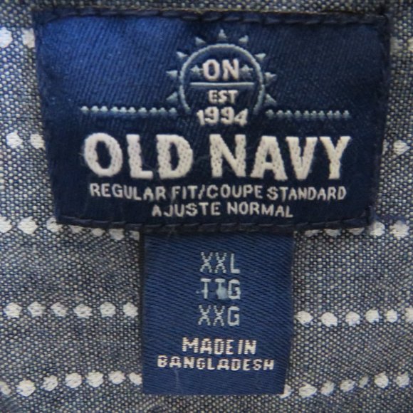 Old Navy* Men's Short Sleeve Button Down Curved Hem Pocket Stripe Shirt~ XXL - Picture 4 of 12